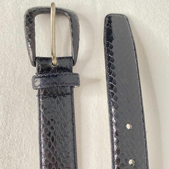 Liz Claiborne Womens Belt Size Medium Black Genuine Snake Skin - Picture 5 of 15